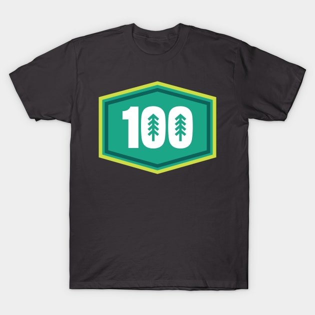 100 Mile Trail and Ultra Running Trees T-Shirt by PodDesignShop